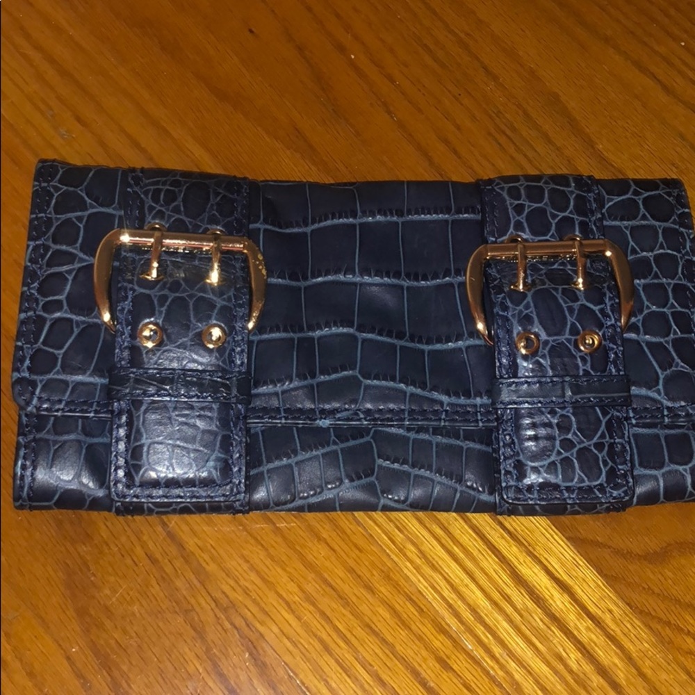 Michael Kors Blue skin clutch